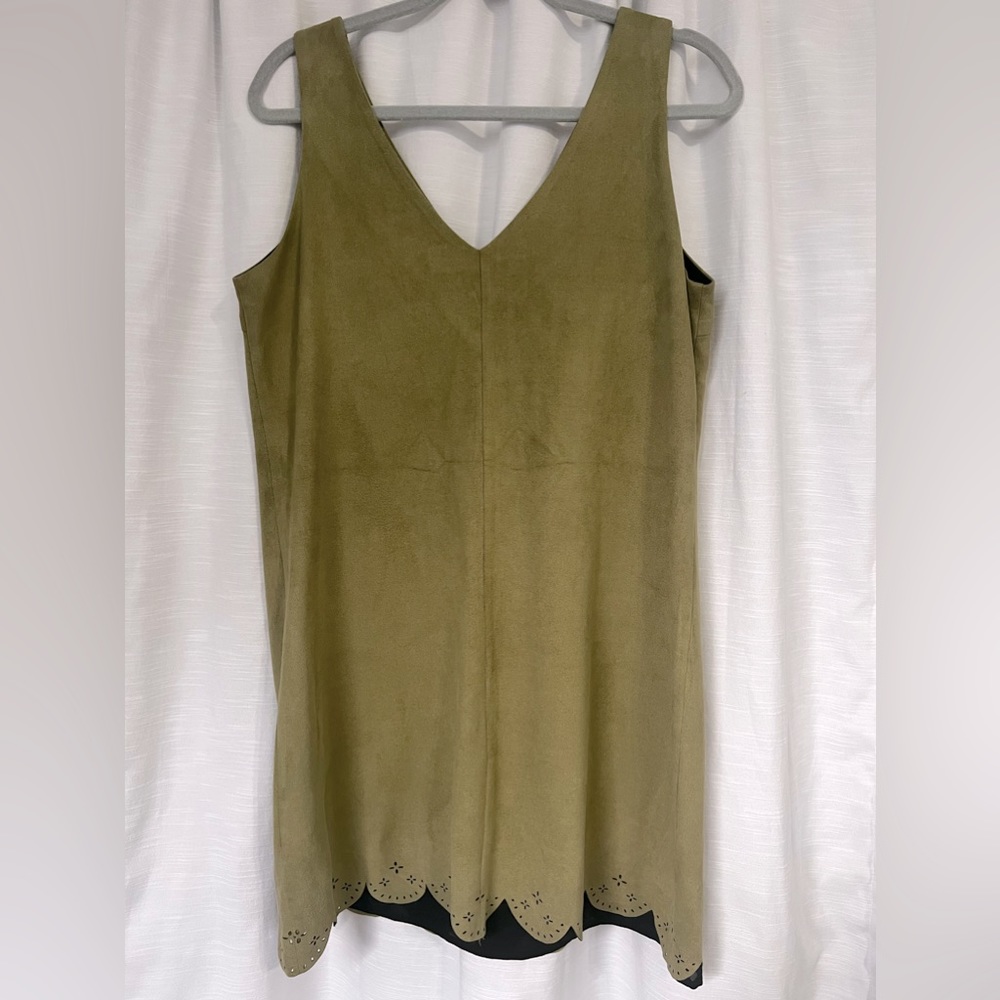 Green faux leather dress